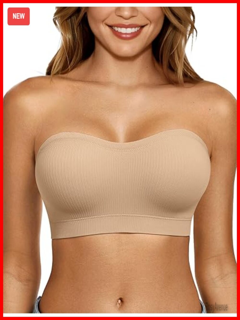 Strapless Push Up Bandeau Bra Non Slip Wireless Padded Tube Bra